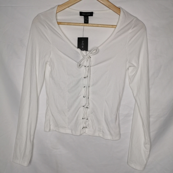 New Look Lattice Front Long Sleeve Top 8 - Picture 3 of 5